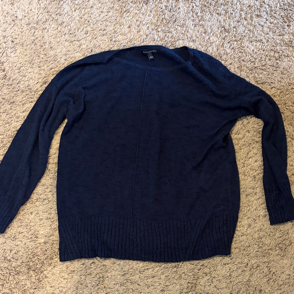 Banana Republic Women's Navy Crewneck Sweater